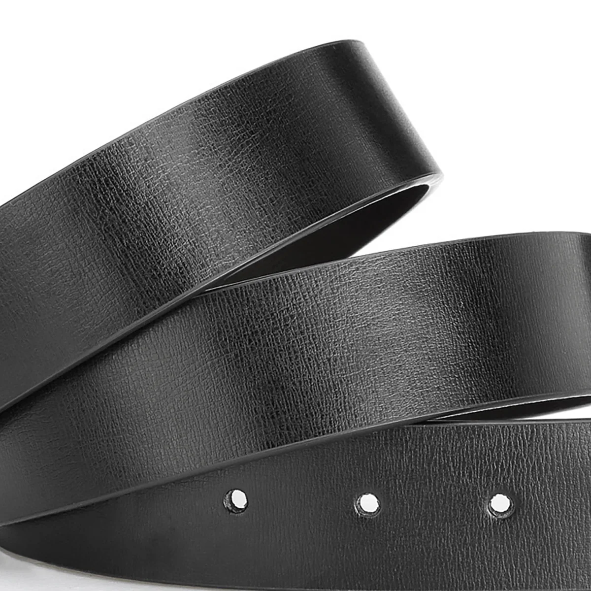 Herren-Doppelseitengürtel aus echtem Leder, modischer Gürtel ohne Schnalle, hochwertige Ausführung, schwarz/braun, 3,3 cm breit. – Detail 5