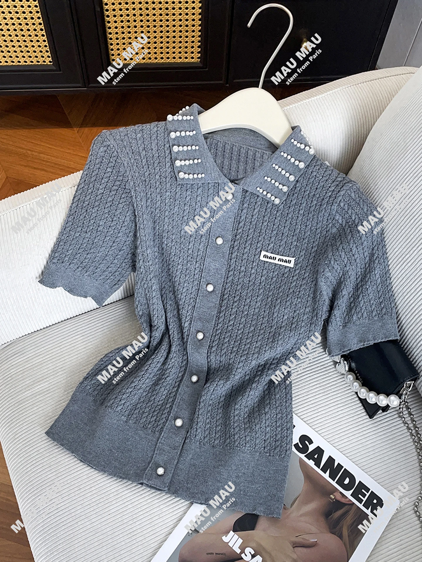 

Высококачественный женский вязаный кардиган ort Sve round Ne Letter Patchwork Versatile Casual Sle Autumn Faion от Nu