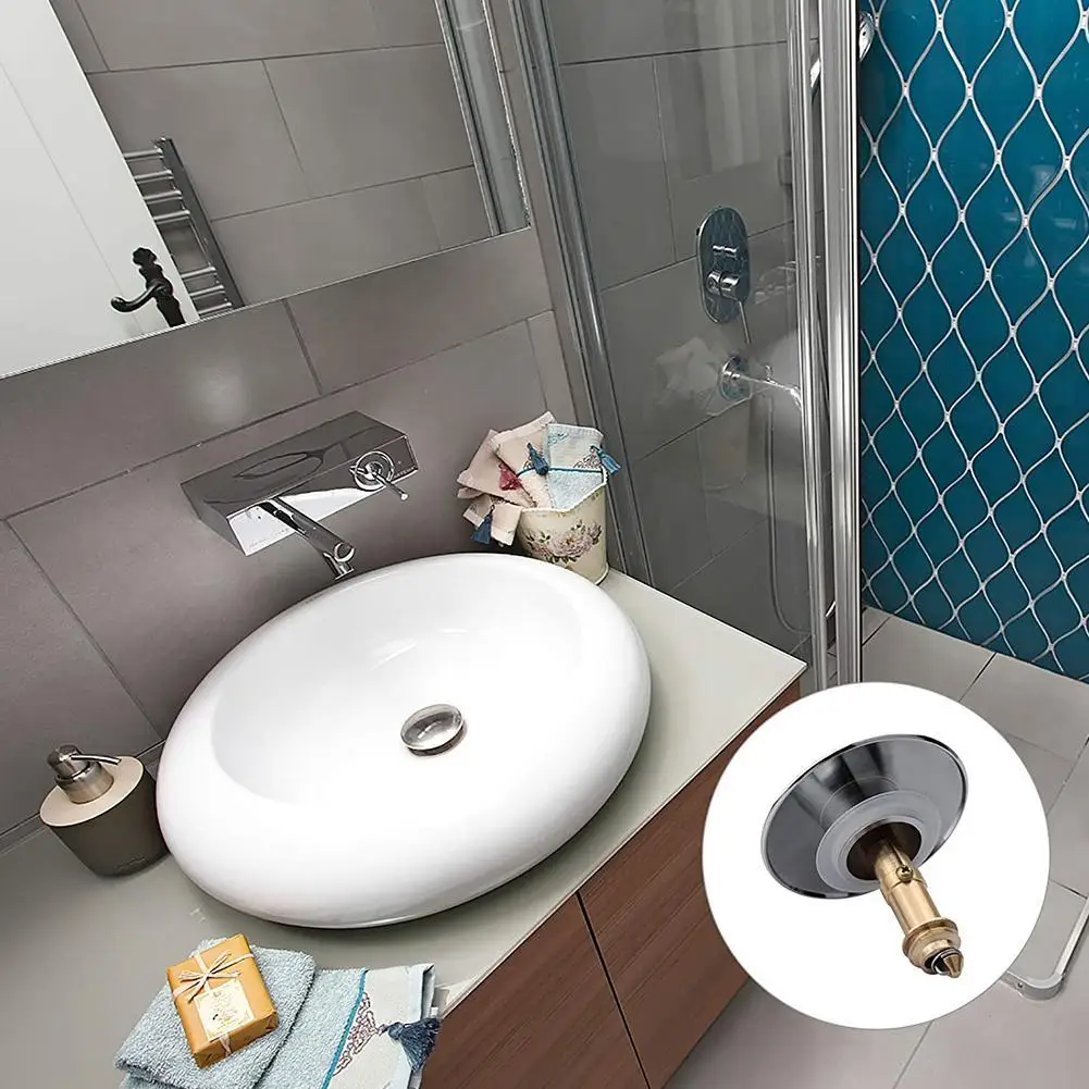Universal Wash Basin Bounce Drain Filter Push Up and Lavatory Bathroom Bathtub Core Accessories Down Kitchen R6D9