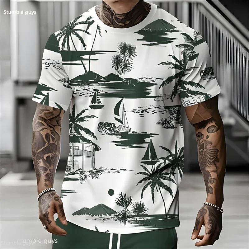 Angesagtes Herren-Sommer-T-Shirt im Oversize-Anime-Stil, Locker Sitzend, Kurzarm, Atmungsaktiver Stoff, Große Größen, Sport-Trikot, Lässige Oberteile