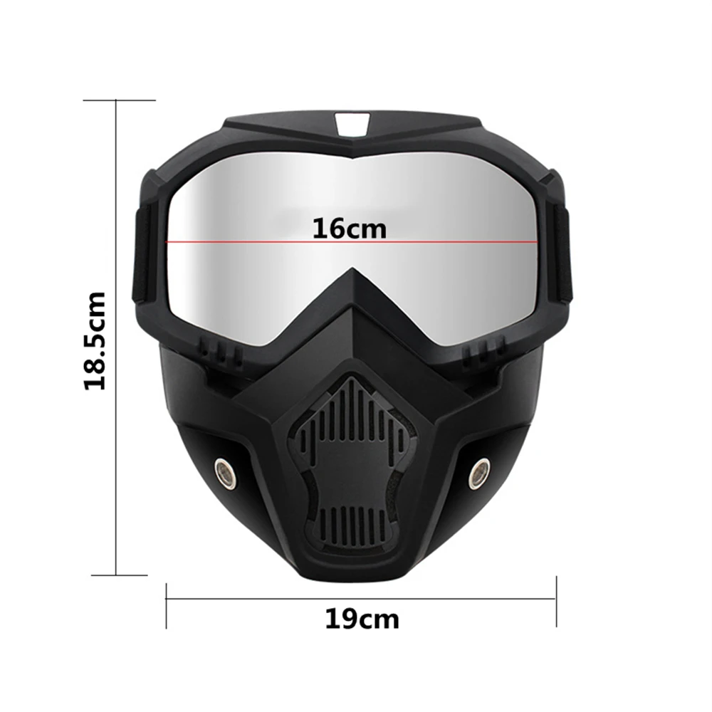 YOSS Men Cycling Skiing Mask Glasses Set Retro Motorcycle Windshield Goggles Off-road Vehicle Sports Helmet