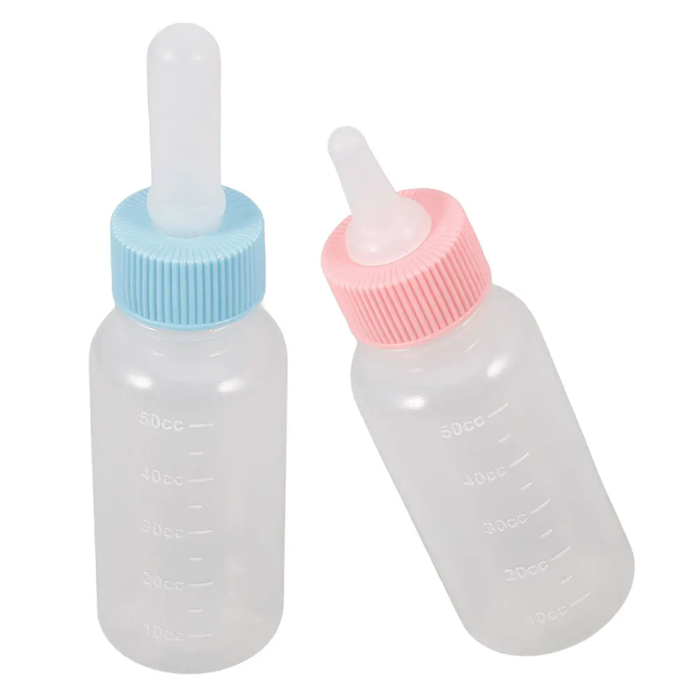 

2pcs Bottle Silicone Puppy Kitten Feeder Baby Animal Calf Goat Sheep Nursing Bottles Dog Feeding Supplies