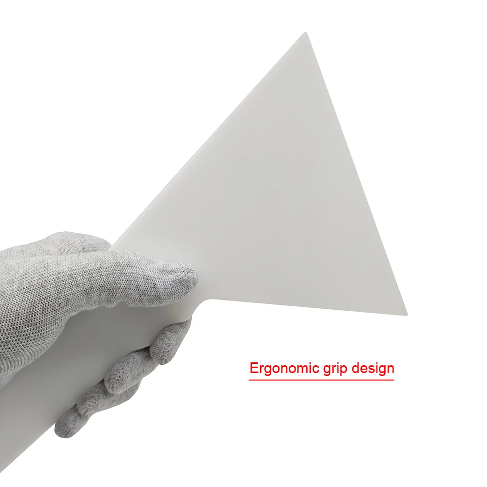 White Heat Resist Plastic Squeegee Window Tint Tool Long Handled Triangle Scraper Car Window Cleaning Squeegee Glass Wiper B44 - Image 5