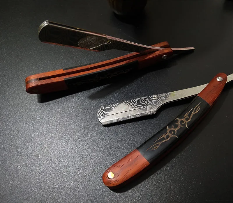 Бритва для бороды, деревянная складная бритва для бороды из нержавеющей стали, портативная складная бритва для лица для мужчин, парикмахерская лезвие, бритва в подарок