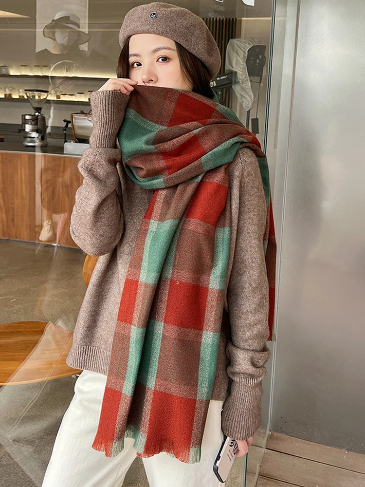 

Free Shipping Imitation Cashmere Women Scarf Winter Vintage Plaid Scarve Pashmina Mujer Foulard Bufanda Wrap Shawl Echarpe Men