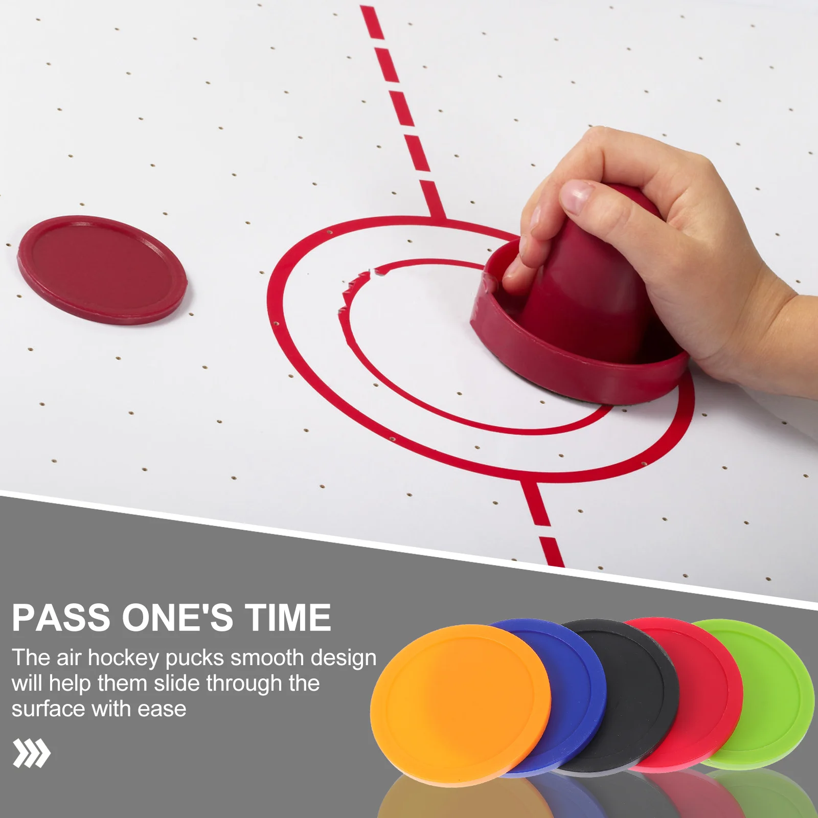 

5Pcs Air Hockey Pucks Mini Ice Hockey Pieces Replacement Round Plastic Pucks Indoor Table Game Accessories Plastic Table Puck