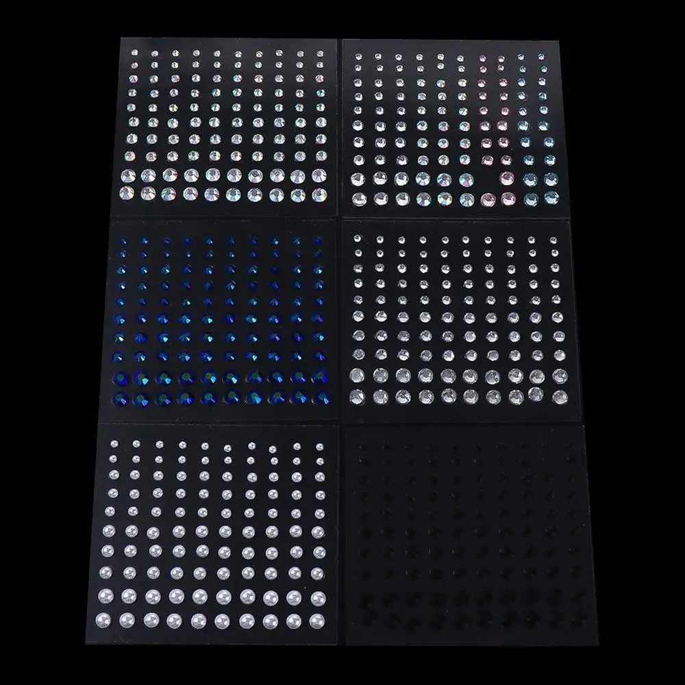 ملصقات مجوهرات كريستالية لظلال عيون وحفلات الوجه وملصقات من حجر الراين لتزيين مكياج الماس الملون على شكل وجه الجسم #3