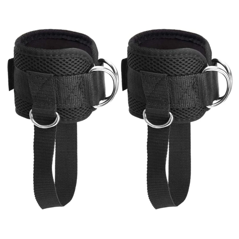 Fitness Thigh Straps Padded D-Ring Ankle Strap Leg Cuffs for Gym Men & Women