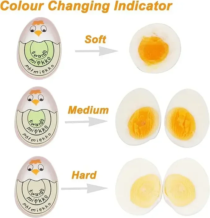 1pcs Egg Perfect Color Changing Timer Yummy Soft Hard Boiled Eggs Cooking Kitchen Eco-Friendly Resin Egg Timer Red timer tools