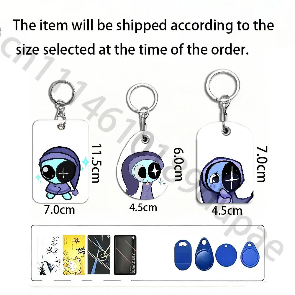 Funny Astro Bobette Pebble Sprout Protective Printed Leather Card Case Metal Keychain Accessory