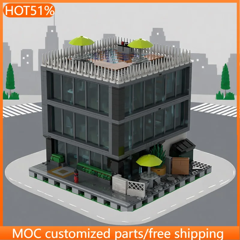 

2262 детали Модульный конструктор-ресторан MOC, настраиваемый, развивающий, популярная модель, игрушка для мальчиков, подарок на Рождество