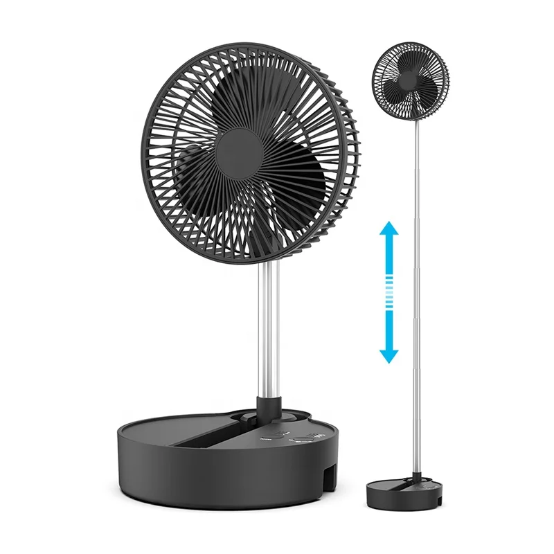 

Tom AutoFolding Portable Telescopic Floor USB Desk Fan with 10000mAh Rechargeable Battery 3 Speeds Super Quiet Adjustable Height