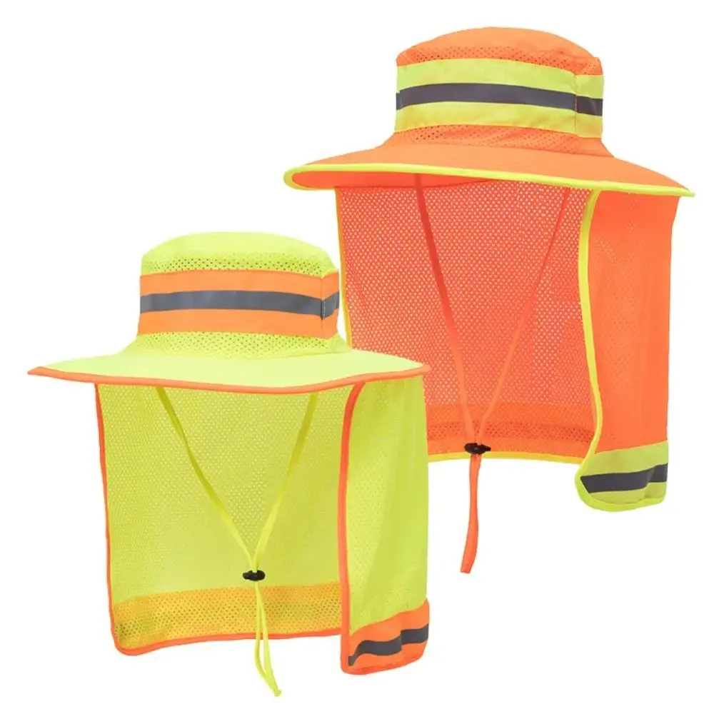 Night Reflection Sunshade Hat Neck Protection Breathable Face Shield Cap UV Protection Mesh Cloth Fisherman's Hat