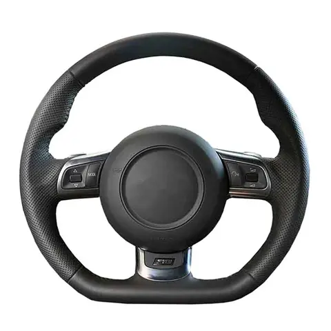 Hand-Stitched Car Accessories Original Steering Wheel Braid Artificial Leather Car Steering Wheel Cover For Audi TT 2008-2013