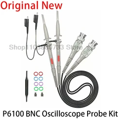 1pcs/2pcs P6100 BNC Oscilloscope Probe Kit 100MHz 1X 10X Mayitr High Precision Scope Analyzer Alligator Clip Probes Test Leads
