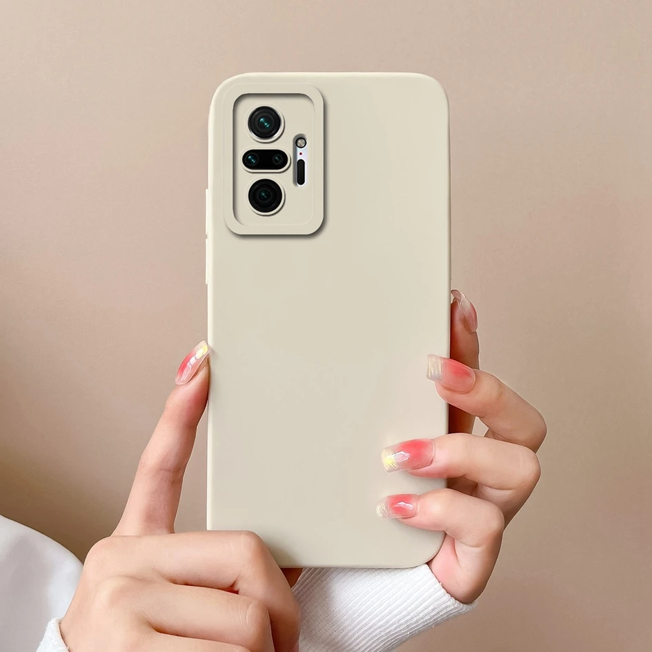 For Xiaomi Redmi Note 10 Pro Max 10S 11S 11Pro+ Case Liquid Soft Silicone Solid Color Shockproof Cover For Redmi Note11 4G Funda