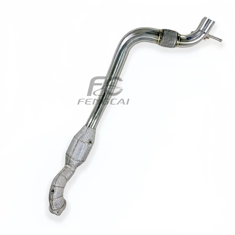 High Flow SS304 Exhaust Downpipe with Catalytic Converter for Ford Mustang 2.3T 2015+, Performance Upgrade Exhaust Pipe