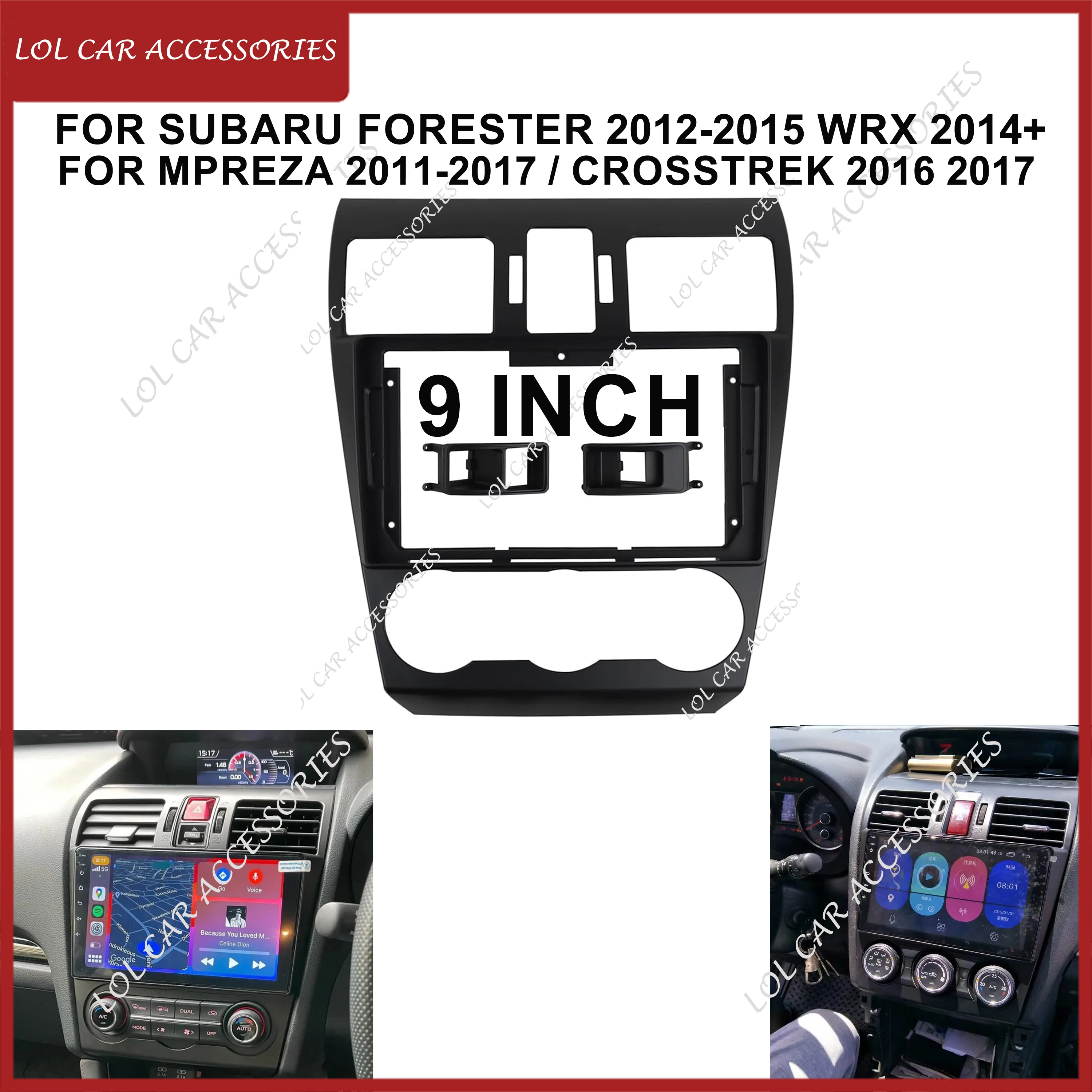 9 Inch For SUBARU FORESTER 2012-2015 IMPREZA 2011-2017 Car Radio Stereo GPS Android Player 2 Din Head Unit  Fascia Panel Frame