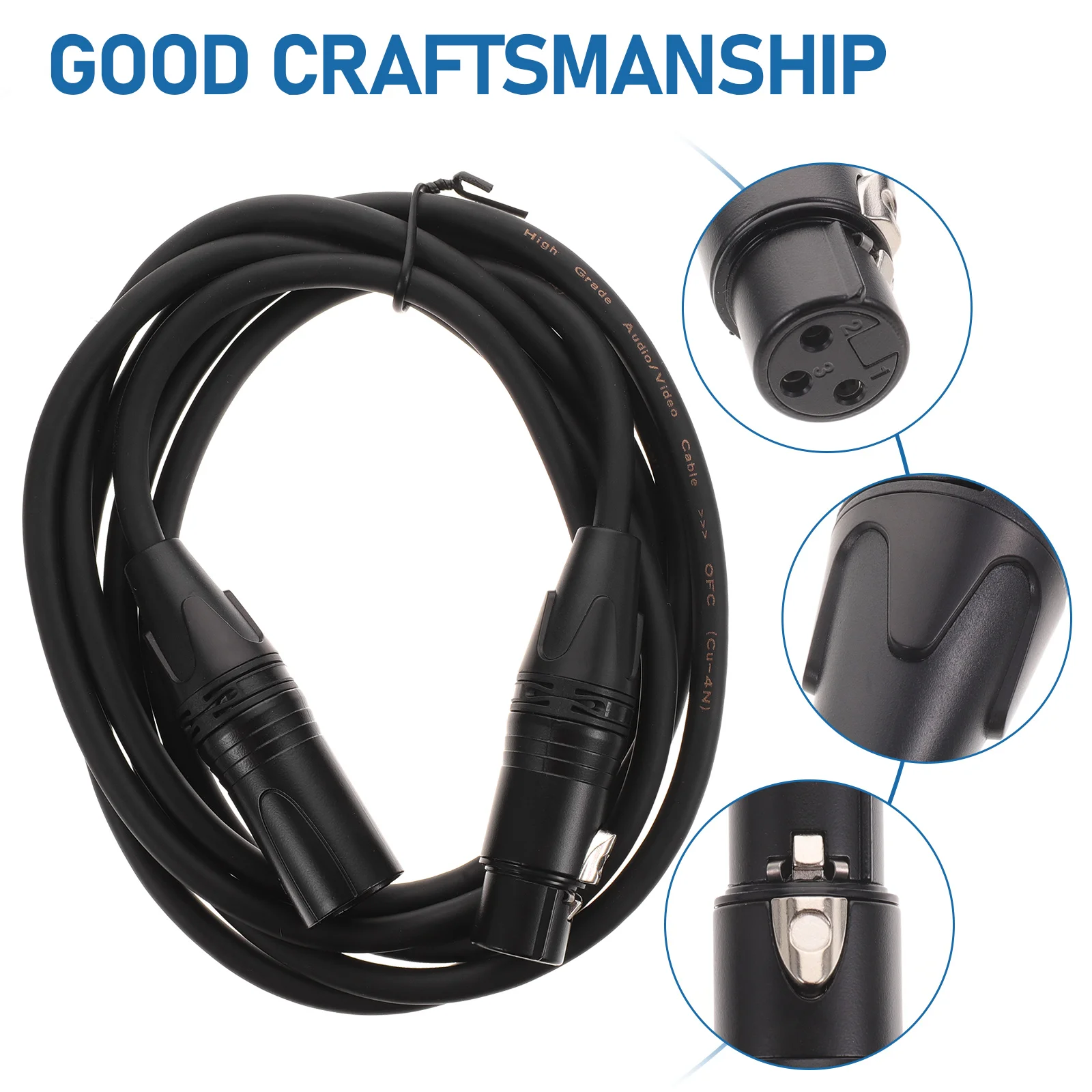 

Premium Microphone Cable Durable Copper Wire Oxidation Resistant High Quality Sound Male Female Connector Bass Guitar Portable
