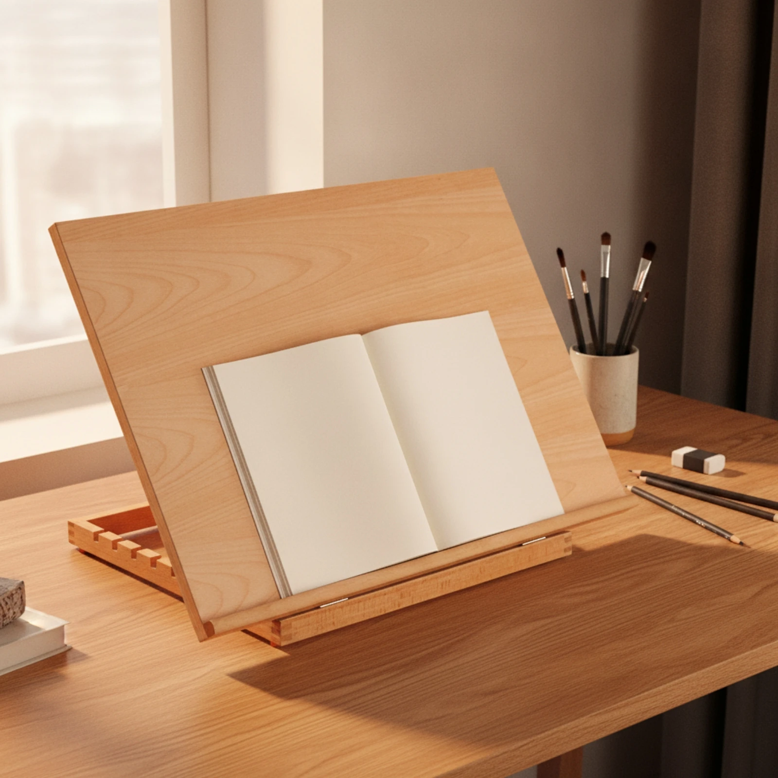 Table Top Easel Tabletop Desktop Drawing Board Wooden Easel with Ledge Portable Stable for Artists, Desk, Studio