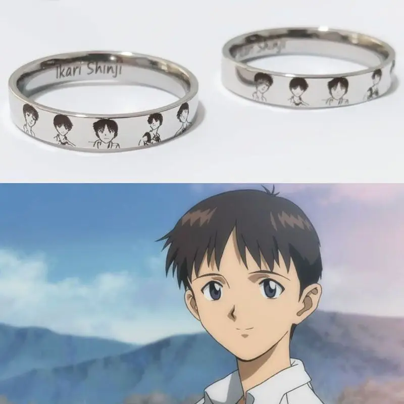 Neon Genesis Evangelion anime peripheral Asuka Ayanami Rei cartoon ring creative personalized ring couple holiday gift wholesale