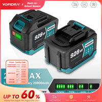 YOFIDRA 388VF 928VF Rechargeable Lithium Battery 22500mAh 15000mah Li-ion Battery for Electric Chainsaw Drill Wrench Power Tool