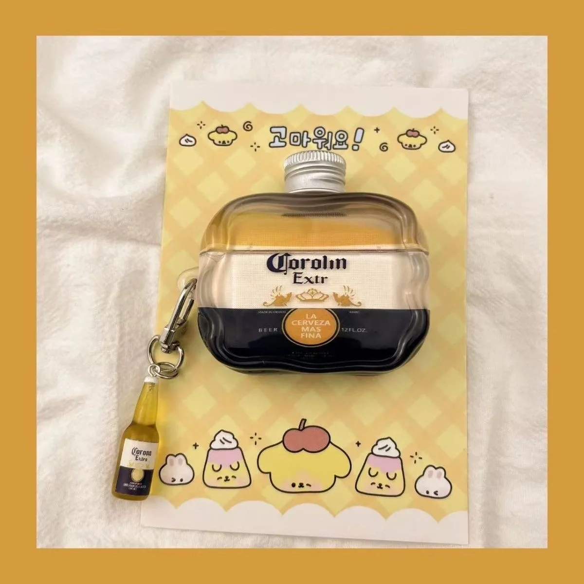 Cartoon Cute Bottle Drink TPU Earphone Case For Air Pods Pro 3 2 Shockproof Protection Cover With Pendant For Airpods 4 3 2 1 - view 6