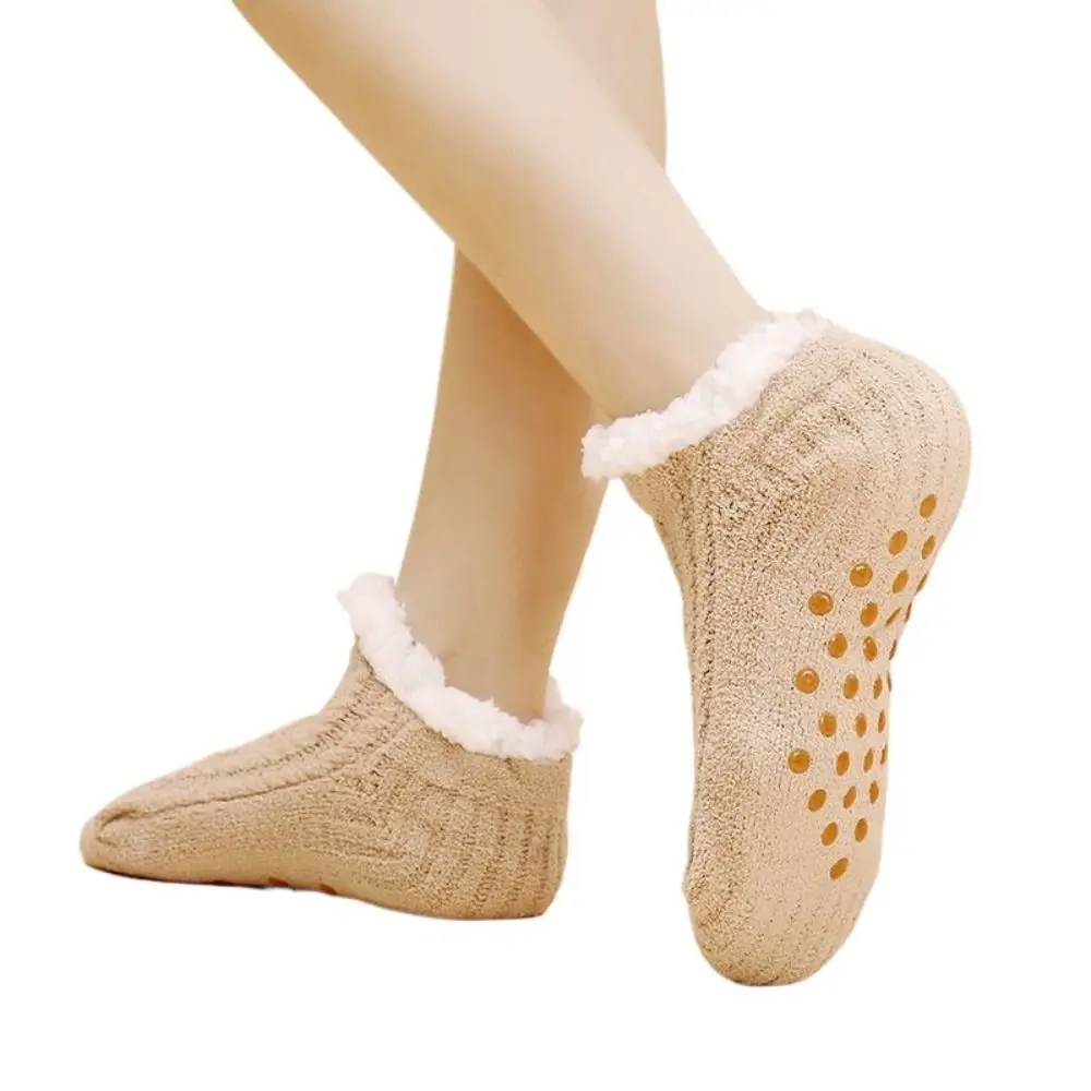 موضة المرقعة الشتاء جوارب يمكن السير بها على الأرض شبكة هلام السيليكا رشاقته المخملية الجوارب Kawaii أفخم النوم الجوارب الخريف/الشتاء #3