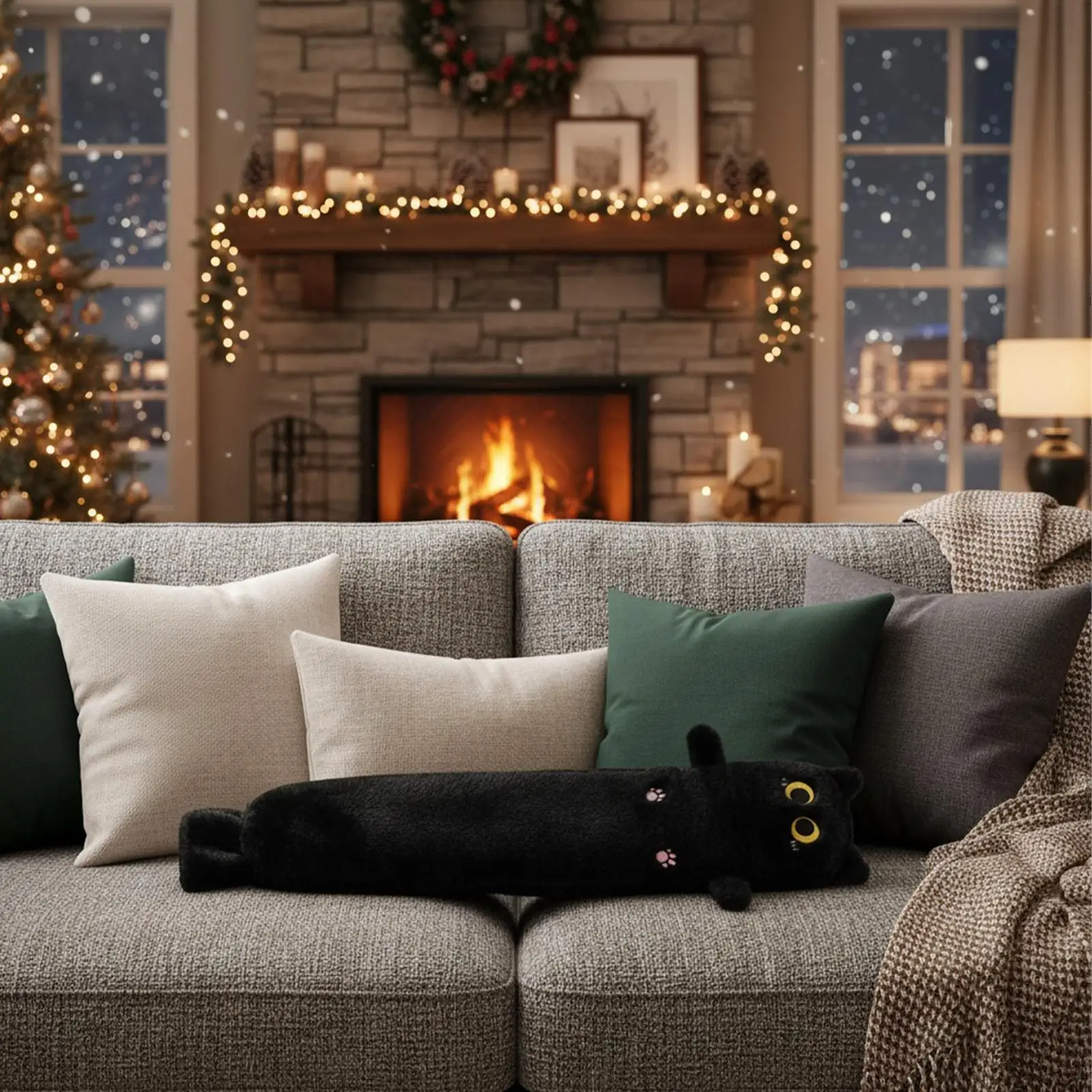 

Warm Water Bottle 1 Liter Long Cat Warm Compress Cute Hot Water Pouch For Home Travel Workplace Outdoor Camping Sleeping