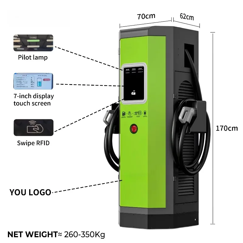 Level 3 Commercial Fast Electric Car EV Charger Charging Station Wholesale CE GBT CCS Chademo Type2 New DC Credit Card Payment
