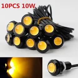 10 unids/paquete 18 MM coche ojo de águila DRL luces de circulación diurna LED 12V Backup Invertendo Estacionamento señal de giro Automovei