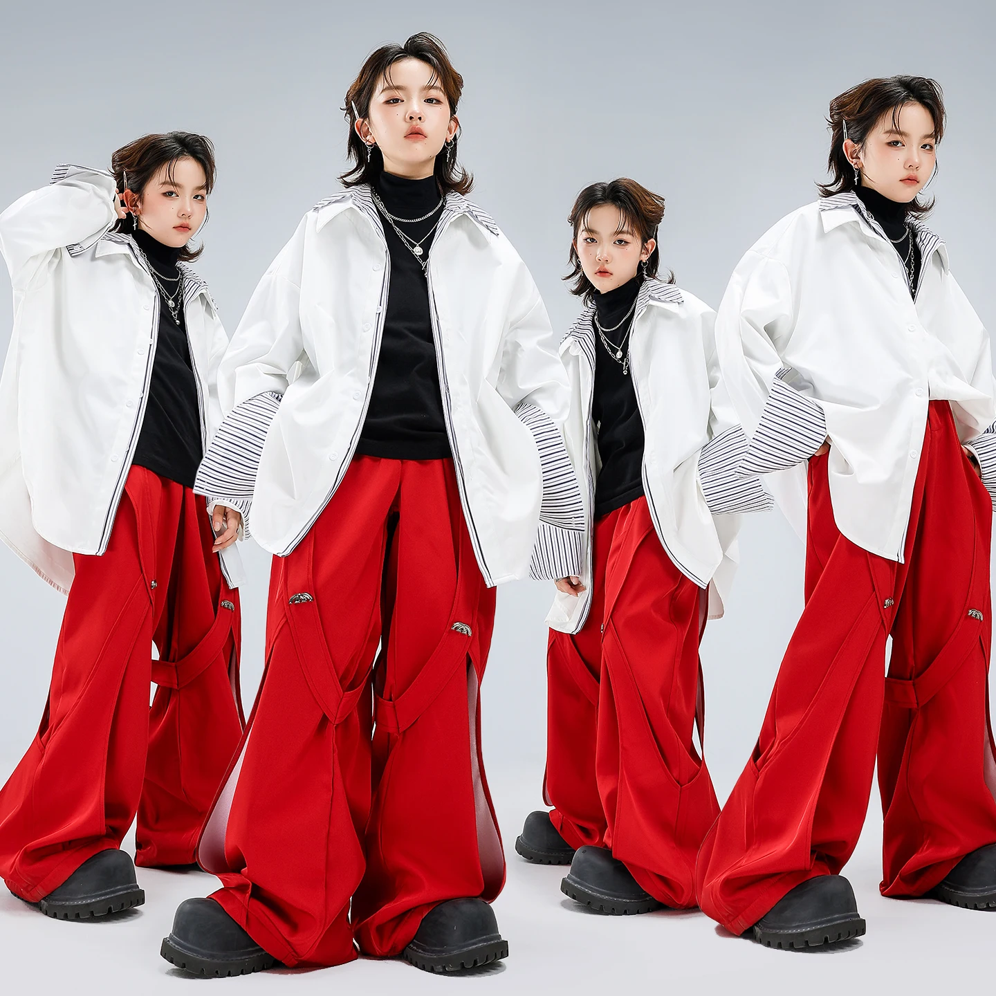 Boys Hip Hop Oversize Shirt Street Dance Camouflage Cargo Pants Girls K-pop Costume Kids Streetwear Children Stage Clothes Sets