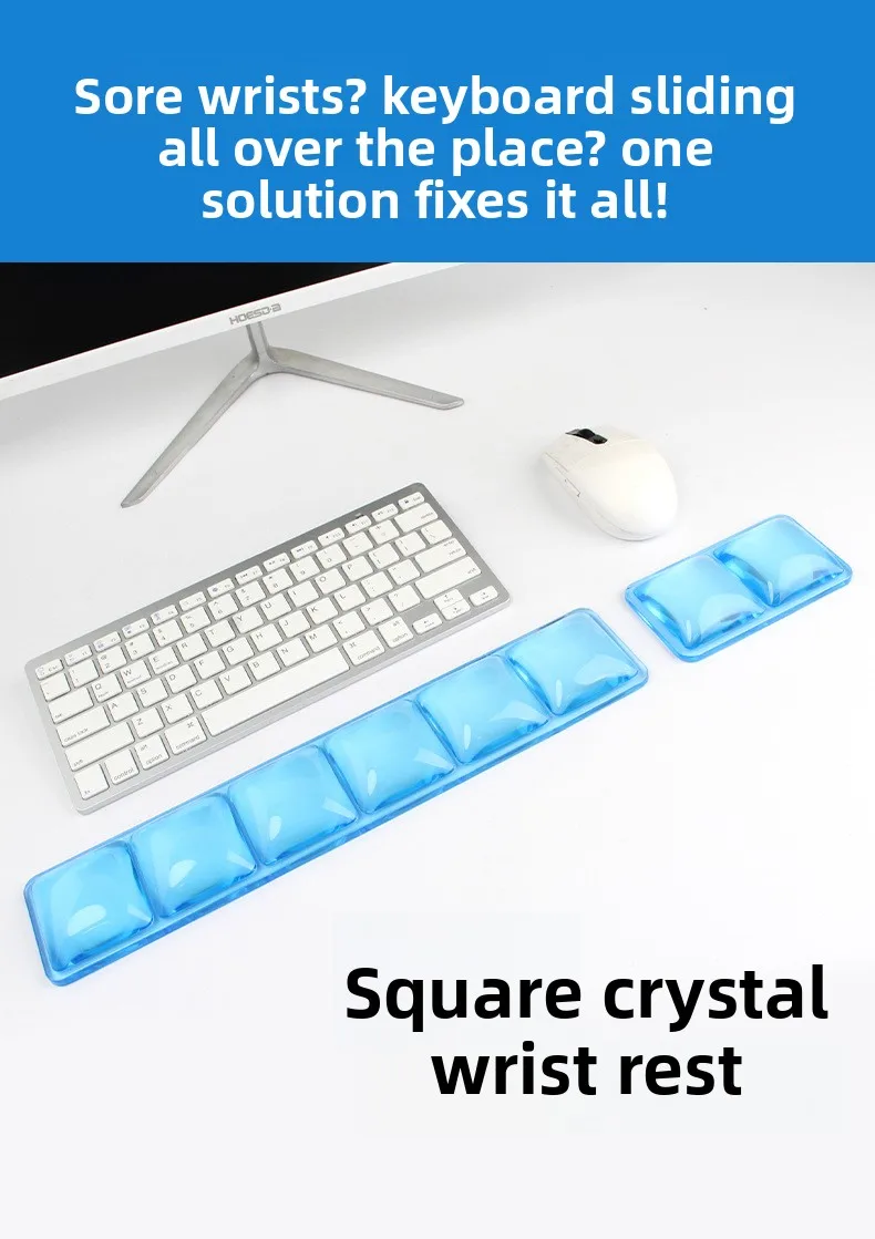 Kühlende Kristallklare Silikon-Handballenauflage Tastaturunterlage Eiswürfel-Schreibtischmatte für Büro und Gaming in 4 Farben und Verschiedenen Größen – Detail 1