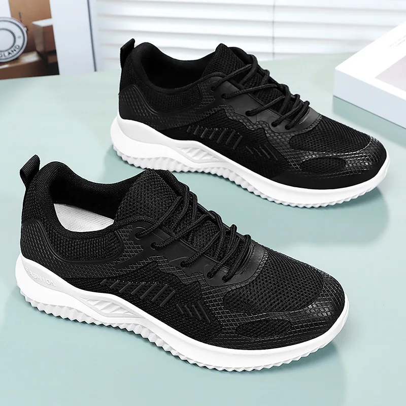 women work shoes comfortable for work 2024 Spring New Leisure Breathable Running Shoes Soft Sole Korean Trendy Single Shoes