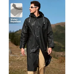 Raincoat Waterproof EVA Adults Thicken Hooded Raincoat Women Men Camping Outdoors Rainwear Rain Clothes Covers