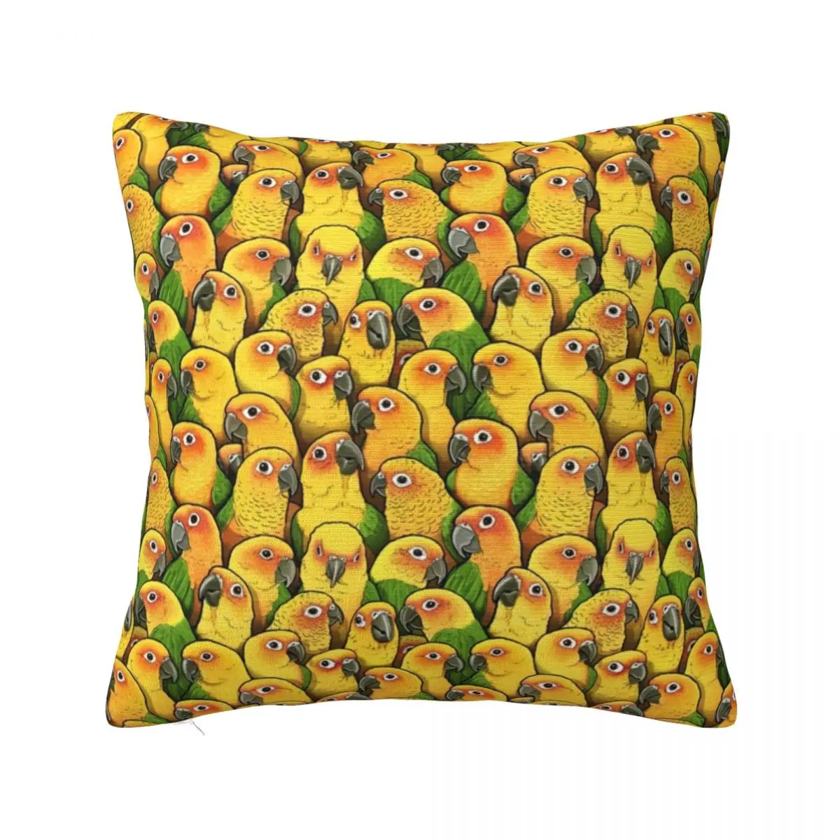 

Yellow Parrot Print Pillow Case Jenday Conures Polyester Bed Pillowcase Zipper Spring Kawaii Cover