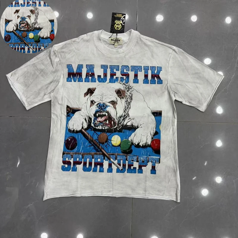 Vintage Billiards Animal Pattern Printed Tee Summer Fashion Hot Diamond Majestik Short Sleeve T-shirt