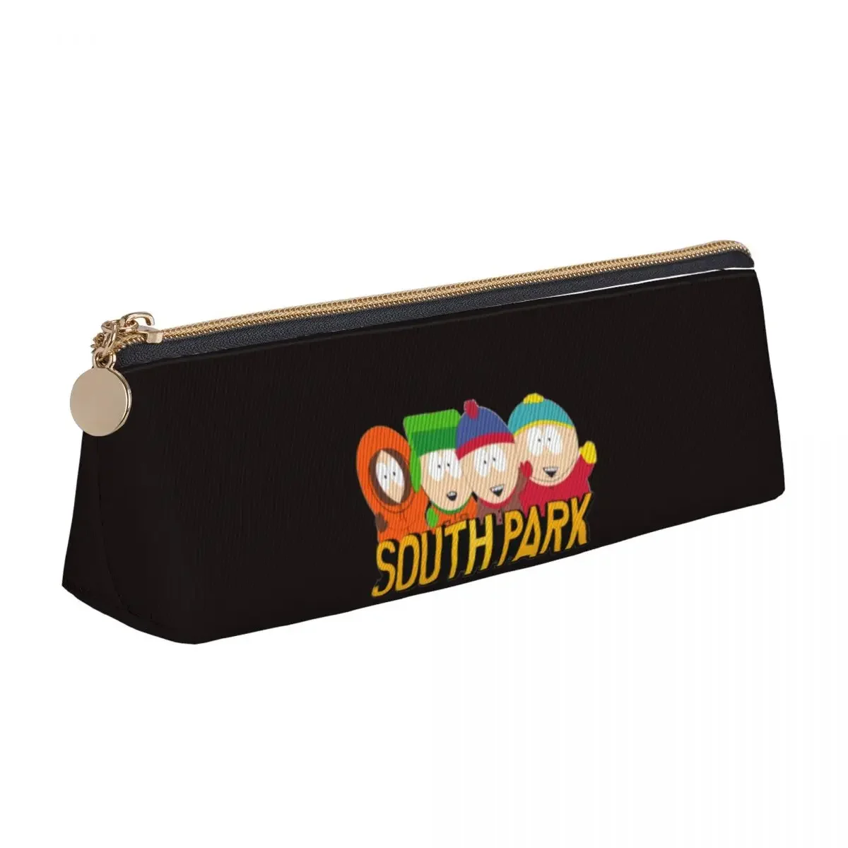 Lindo estuche de lápices Southed Parks Cartoon Chirden, bolsa de lápices grande, niño y niña, estuches de lápices escolares triangulares, papelería gráfica