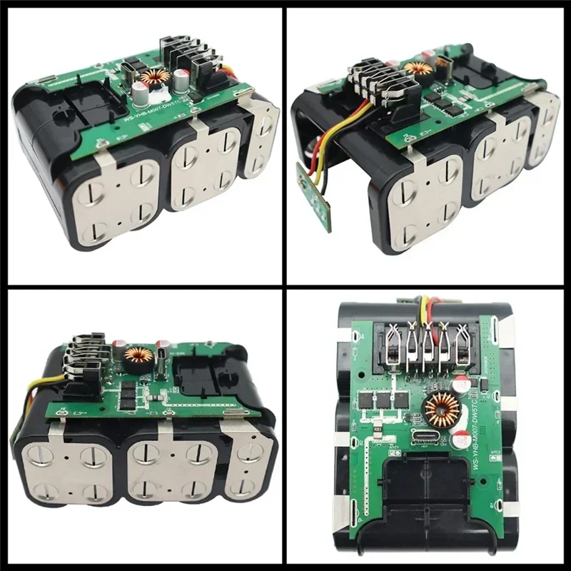 RechoPower New 10 Cells 18650 Battery Case with Type-C Charging Port  Shell Kit for DeWalt 18V Tools - DIY Replacement
