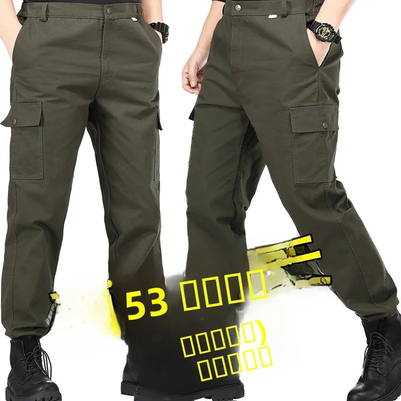 

Мужские рабочие брюки из чистого хлопка, свободный крой, удобные весенне-осенние брюки для сварки на стройке, спецодежда для мужчин