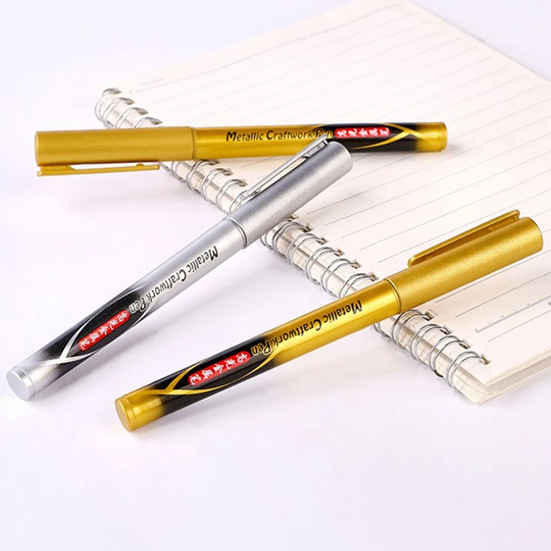 Gold Silver Color Maker Pen Craft Pen DIY Impermeável Paint Pen Sign Mark Metal Pen Greeting Card Caligrafia Highlight Maker Pen