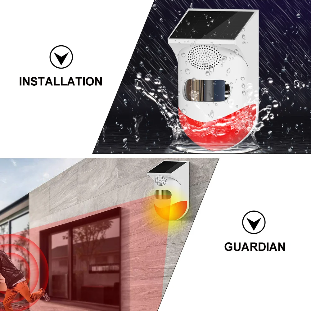 Fornecimento de alarme infravermelho externo Sensor movido a energia solar Material ABS Multi Crystal Silicon Fort Guardian