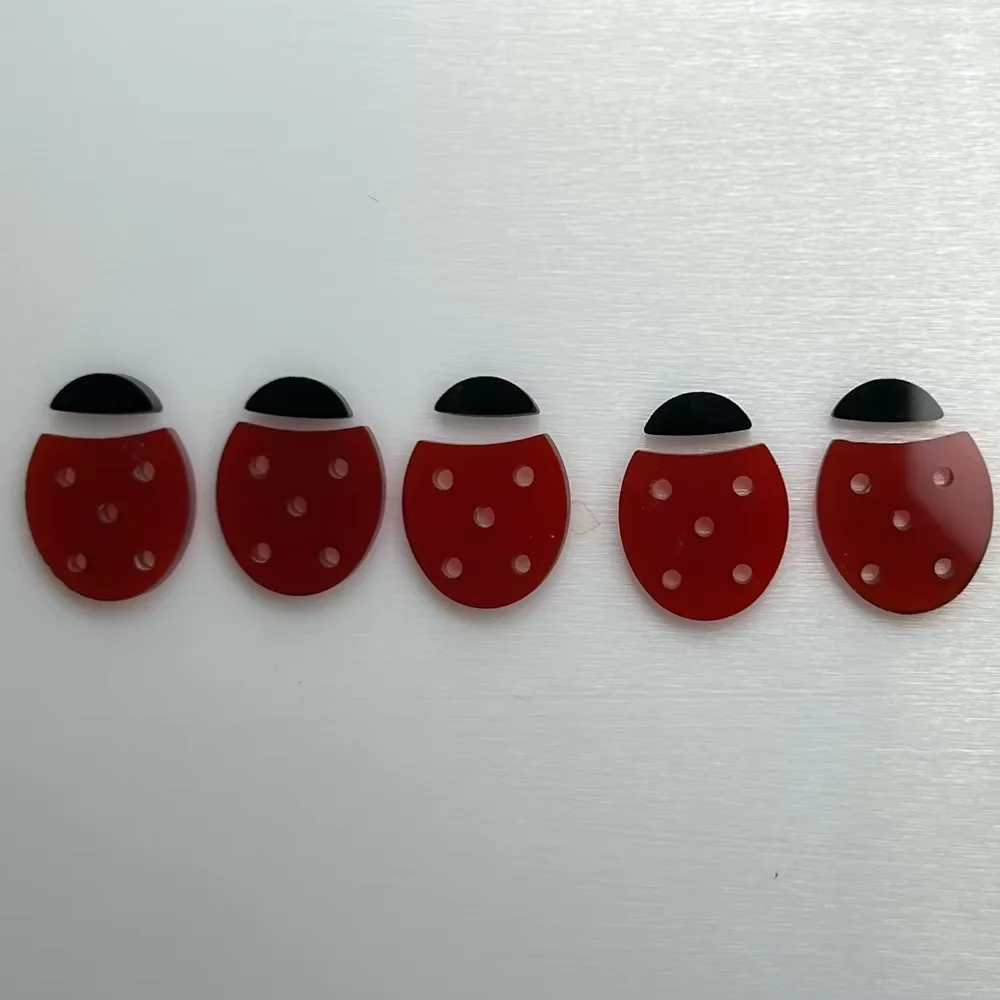 Animals Insects Red Agate Black Onyx Loose Ladybug Shape Stones for Lucky Butterfly Necklace Bracelet