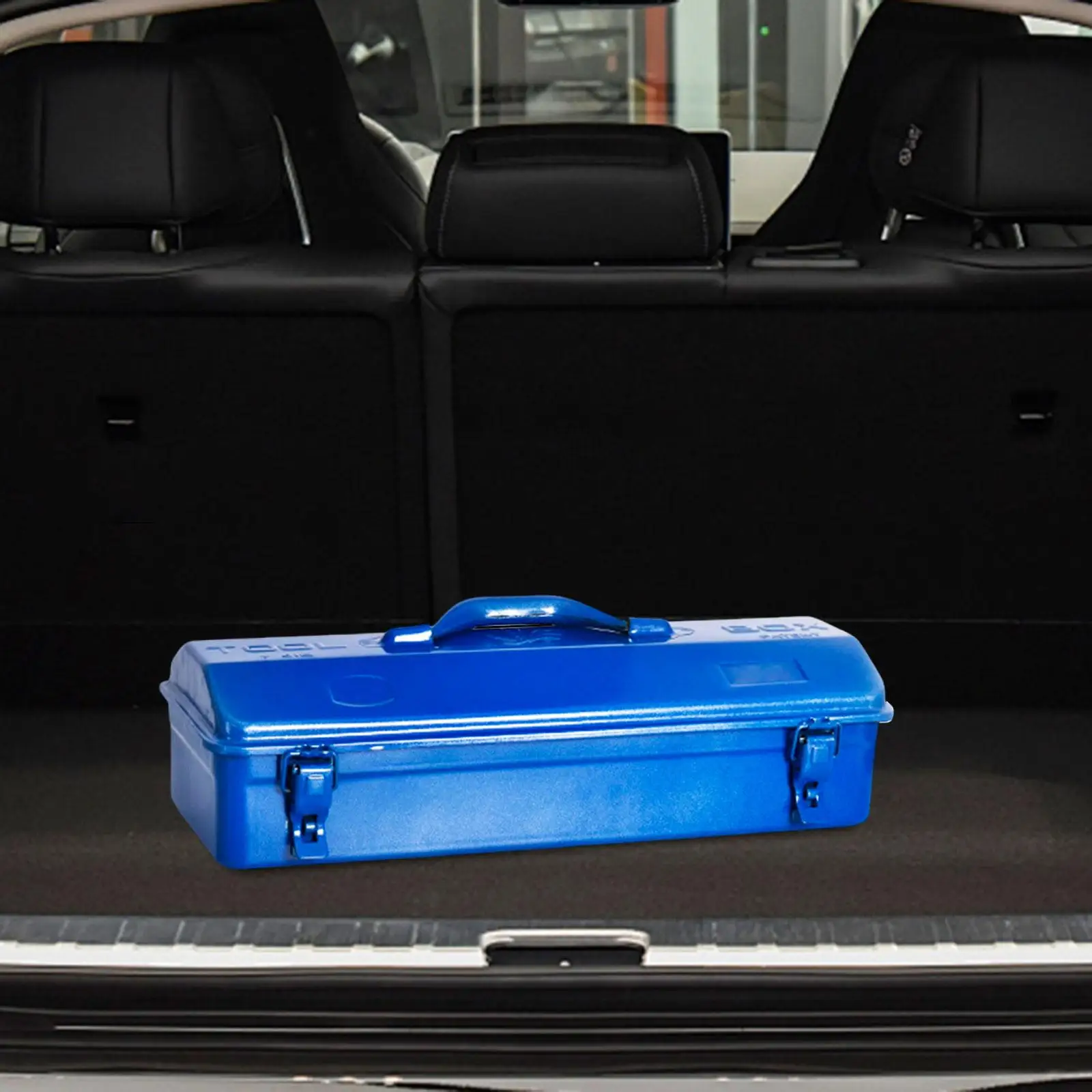 Iron Tool Box Home Rust Resistant Large Capacity with Handle Portable Sturdy Workshop Space Saving Multifunctional Tool Case