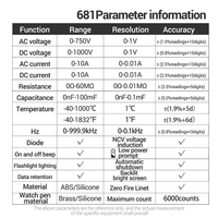 Professional ANENG 681 Digital Multimeter Non-Contact Voltage Tester Red