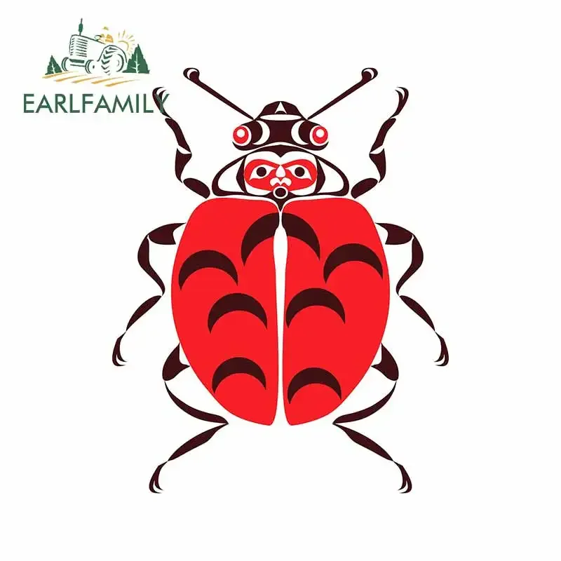 EARLFAMILY 13cm x 10.1cm For Ladybug Funny Car Stickers Waterproof Decal Occlusion Scratch Sunscreen Suitable for JDM RV