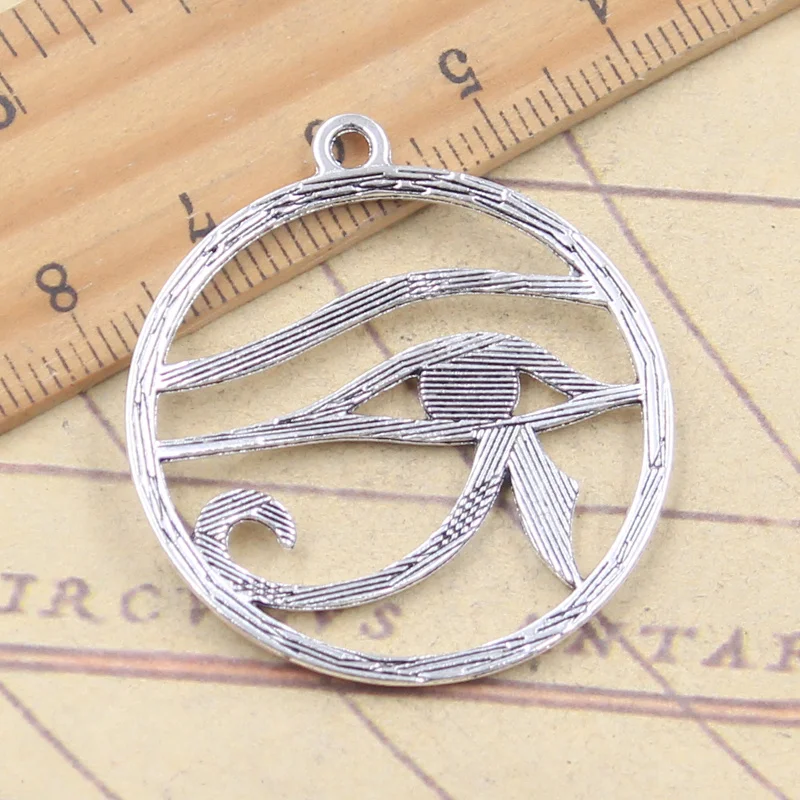 5pcs Charms Eye Of Horus 38x35mm Tibetan Silver Color Pendants Antique Jewelry Making DIY Handmade Craft