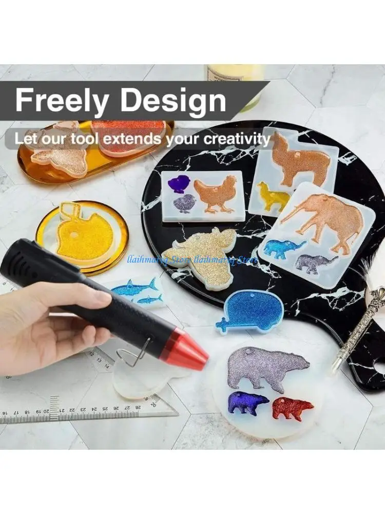 573B Protable Heat Guns Hot Air Guns Resin Crafts Heat Shrink Wrapping Tools Resin Remove Air Embossing Heat Tools
