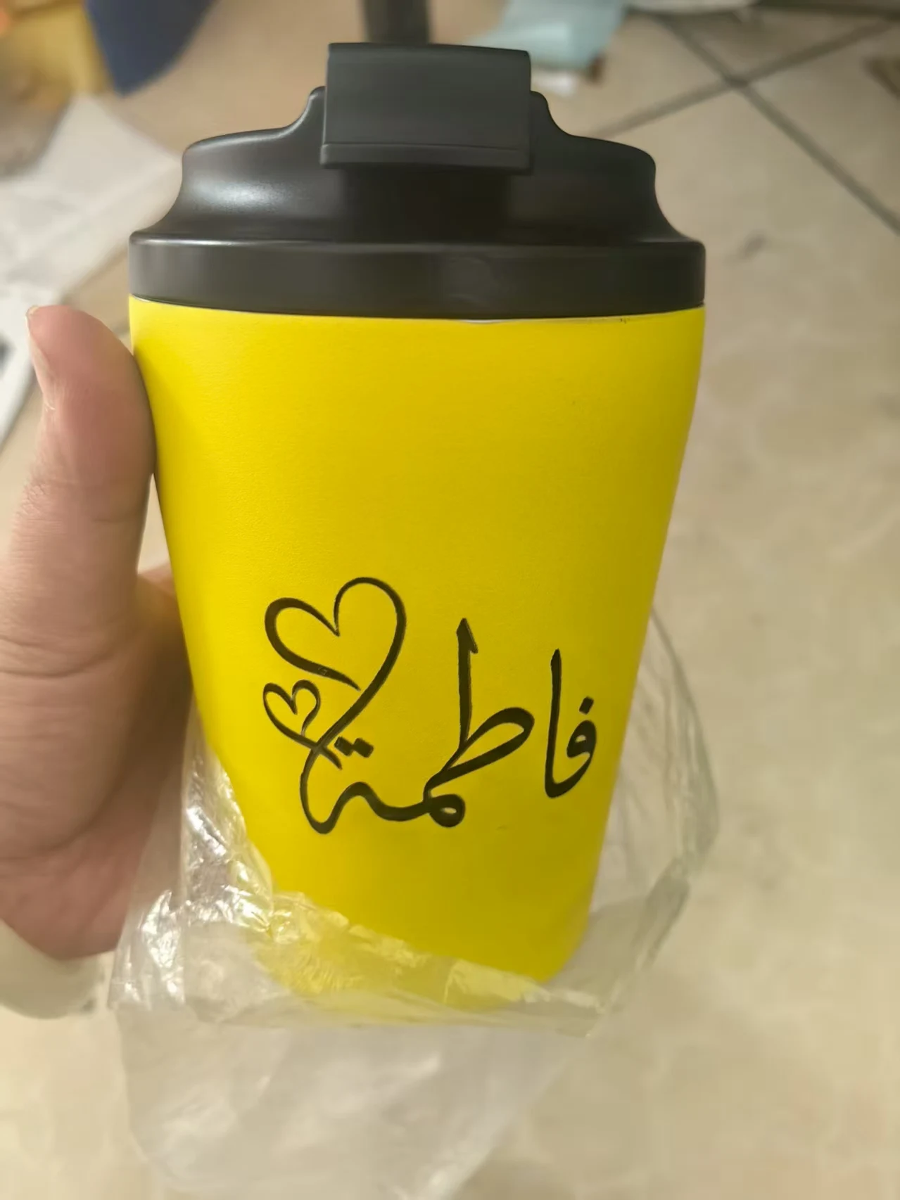 Custom Logo Picture 1/2 M 12oz Thermal Mug Saudi Half M Stainless Steel Insulated Coffee Cup Vacuum Thermos Travel Mug