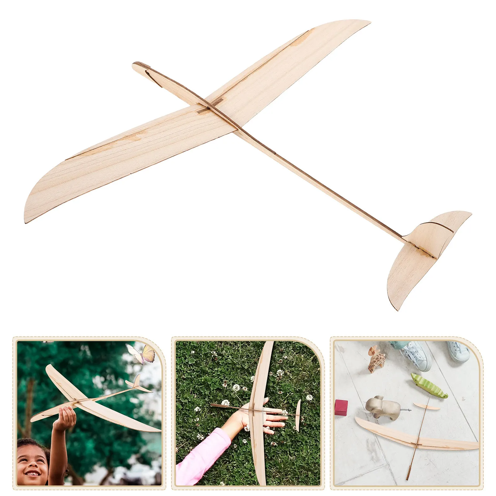 

Wooden Hand Launch Glider Airplane Stable Flight Long Glide Distance Easy to Throw Indoor Outdoor Fun for Kids Adults